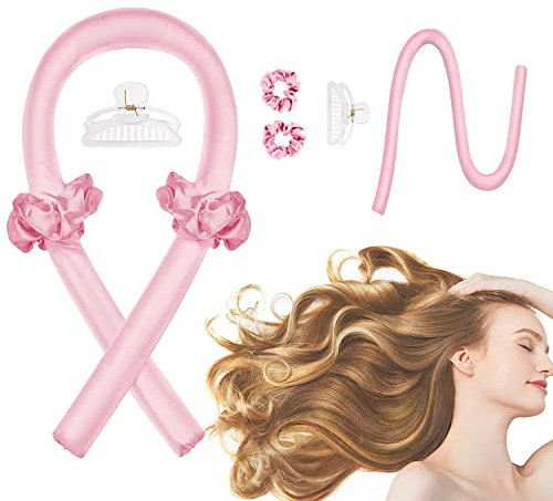 CORATED Locken Ohne Hitze, Silk Heatless Curls Band Lockenwickler über Nacht, Hair Curler DIY Haare Lockenband Frisurenset für Langes Mittleres Haar