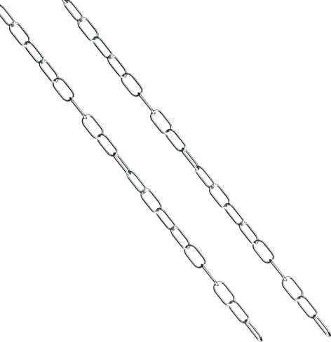 hannger Edelstahlkette Meterware, 2m 2mm Rundgliederketten in Vielen Längen und Stärken bis 35Kg belastbar für Hundekette, Kette Hängesessel, Absperrketten, Kette Zum Aufhängen, Lampenkette
