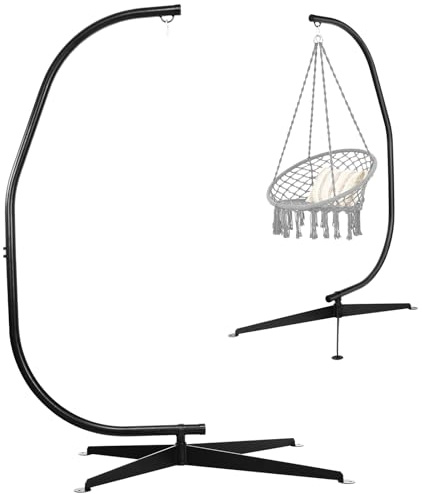COSTWAY Hängesesselgestell, Gestell für Hängesessel/Hängestuhl, Hängestuhlgestell bis 150 kg belastbar, Hängesesselständer aus Metall, Hängesitzständer, Höhe 207 cm