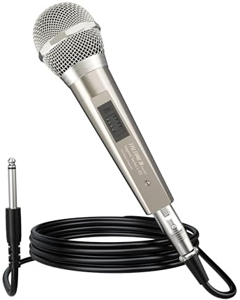 talomen Kabelgebundenes Mikrofon für Gesang, Handmikrofon 6,35 mm mit EIN-/Ausschalter, XLR-Kabel 19,6 ft – dynamisches Kondensatormikrofon für Karaoke-Maschine, AMP, Lautsprecher, Partys L52