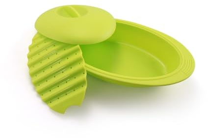 Franquihogar Papillote Silikon- – -Dampf-grün 28 cm – besonders Mikrowelle