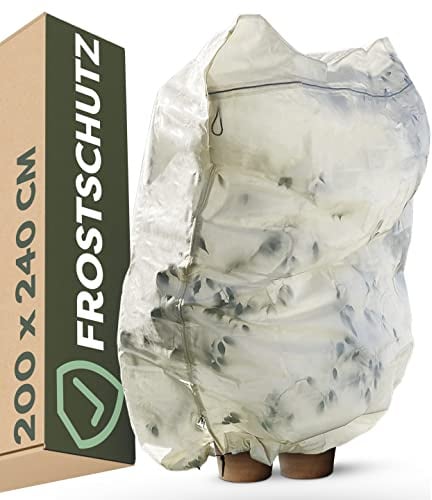 Praknu Winterschutz für große Pflanzen 240 x 200 cm - XXL - Mit Aufbewahrungstasche - Dickes Material - Reißfest - Waschbar Beige