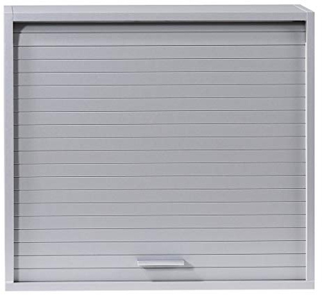 SIMMOB Küchenschrank Oberschrank Hängeschrank mit Rolladentür, Jalousienschrank, Farbe Aluminium, 60x25x53,6 cm BTH
