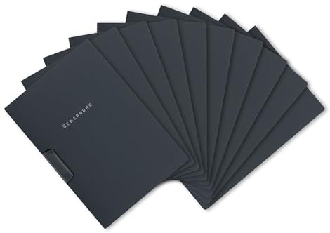 Oxford Bewerbungsmappe A4, aus Karton, Klemm-Mappe, anthrazit, 10er Pack
