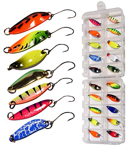 THKFISH Spoons Forelle Set Blinker Angeln Spinner Angelköder Spinner Forelle Köder Set Kunstköder 12stk/20stk/15stk/box