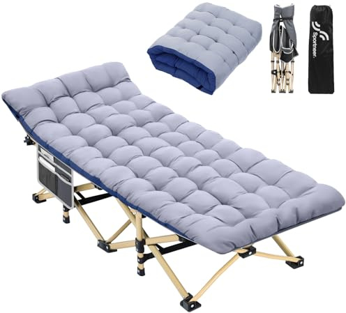 Sportneer Feldbett mit Matratze, Klappbett Breite 71cm Tragfähigkeit 204KG Gästebett Campingbett Feldbett Mit Aufbewahrungstasche für Erwachsene Outdoor Indoor Garten Camping Reisen