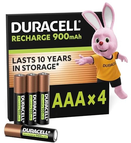 Duracell Akku AAA, wiederaufladbare Batterien AAA, 4 Stück, Unsere Nr. 1 - längste Haltbarkeit pro Aufladung, vorgeladen