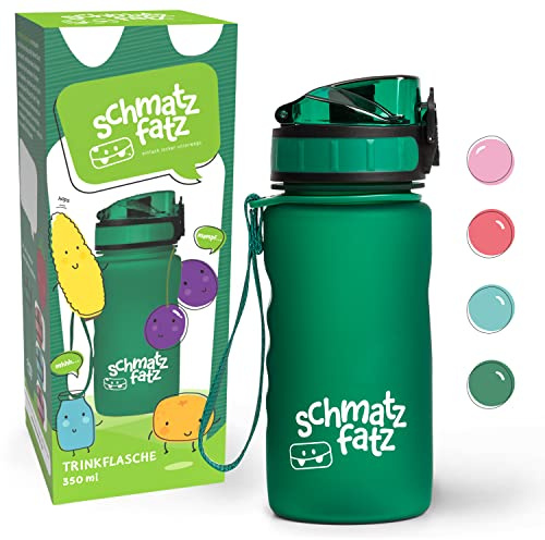 schmatzfatz by Klarstein Wakaba Trinkflasche für Kinder, 350 ml, auslaufsicher, 1-Klick-Verschluss, BPA-freies Tritan, Fruchteinsatz, Tragegriff