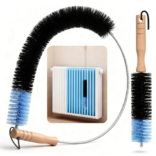 MOPUBZO Heizkörperbürste Set 2-teilig (100 cm & 26 cm), Flexible Radiatorbürsten, für Heizkörperreinigung, Heizungsbürste, Flachheizkörper, Rippenheizkör per Heizkörper Reinigungsbürste