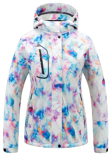 CREATMO US Damen Mountain Wasserdichte Skijacke Winddichte Snowboardjacke Warm Wintermantel Regenmantel