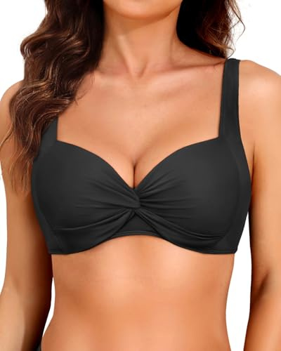 Yonique Damen-Bikini-Oberteil mit Bügel – 2026 Push-up-Badeoberteile, gepolsterter BH, Badeanzug