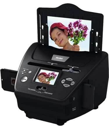 Rollei PDF S 240 SE Multiscanner für Fotos Dias und Film Negative 35mm 135, 3R/4R/5R Photo und Visitenkarte Digitalisieren Konverter Gerät mit Farbmonitor, Foto-Scanner-Dias-Negative-Digitalisieren