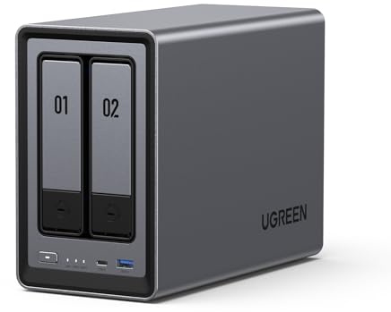 UGREEN NASync DXP2800, 2-Bay Desktop-NAS, Intel N100 Quad Core Prozessor, 8 GB DDR5 RAM, 2,5 GbE Ethernet, 2 × M.2 NVMe-Steckplätze, HDMI 4K, Netzwerkspeicher für Zuhause und Büro (Ohne Festplatten)