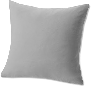 ESTELLA Kissenbezug für Nackenrolle Feinjersey | Platin | 15x40 cm | ideale Passform und Schleifenverschluss | trocknerfeste und bügelfreie Kissenhülle aus 100% Baumwolle
