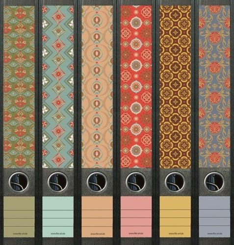 6er Set Ordnerrücken für schmale Ordner Pattern Muster Ordner Aufkleber Etiketten Deko 607