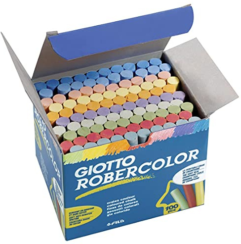 Giotto 5390 00 - RoberColor Wandtafelkreide, Karton mit 100 Stück farbig sortiert