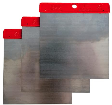 DIAMANT Japanspachtel Set, 3 Metallspachtel aus Edelstahl, 100 x 100 mm | Flexibler Japanspachtel aus Edelstahl zum Glätten, Verteilen und Ausbessern von Spachtel-, Fugen- und Dichtmassen