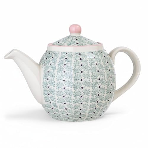Bloomingville Maya Teekanne 1,2 l – Skandinavisches Design aus Steingut, grün glasiert, spülmaschinen- & mikrowellengeeignet, stilvoll & funktional für den Teegenuss