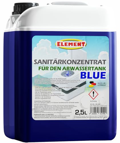 Sanitärflüssigkeit I Sanitärkonzentrat I Campingtoilette Abwassertank WC 2,5l I Blue I Sanitärflüssigkeit für Abwassertank der Campingtoilette I Sanitärzusatz für Campingtoilette I Toilettenzusatz