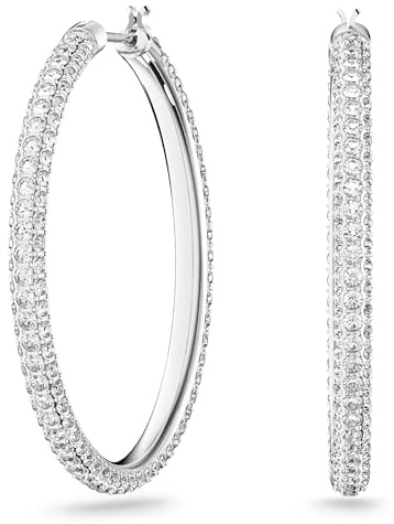 Swarovski Dextera Kreolen, Weiss, Rhodiniert