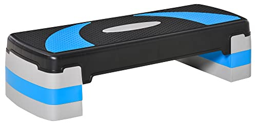 HOMCOM Steppbrett Höhenverstellbar mit Antirutschbelag 3 Stufen | Fitness Stepper, (10/15/20 cm), Rutschfest Stepbench, für Zuhause Fitnessstudio Büro, Kunststoff