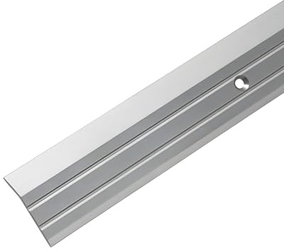 Gedotec Übergangsprofil höhenausgleich gelocht | Abschlussprofil vinyl 100 cm aus Alu, Übergangsschiene zum Schrauben, Ausgleichsprofil Silber eloxiert