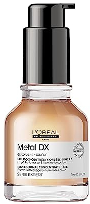 L'Oréal Professionnel Konzentriertes Öl für alle Haartypen, Anti-Frizz Leave-In, Hitzeschutz & seidiger Glanz, Serie Expert, Metal DX Oil, 50 ml
