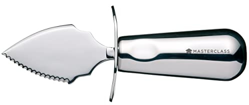 MasterClass Deluxe Austernmesser, Edelstahl, glatte und abgeschrägte Klingen, Silber, 18cm