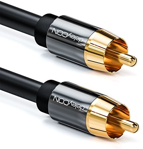 deleyCON 2m Subwoofer Kabel - Cinch RCA Digitales Koaxialkabel - Vergoldete Stecker - Audio Kabel - Subwoofer AV Receiver Verstärker Heimkino