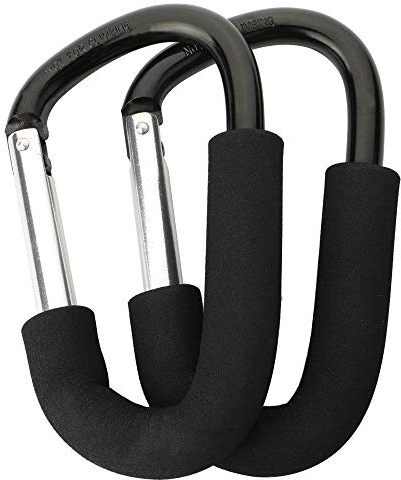 GTIWUNG 2 Stück Kinderwagen Karabiner, Mummy Clip, Buggy Haken mit Schwamm, kinderwagenhaken, Aluminiumlegierung Kinderwagen Befestigung