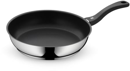 WMF Devil Bratpfanne beschichtet 28 cm, Edelstahlpfanne Induktion, Antihaftbeschichtung, fettarmes Braten, backofenfest bis 70 Grad, für alle Herdarten geeignet, Kunststoffgriff