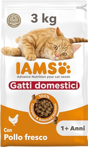 IAMS Indoor Katzenfutter trocken mit Huhn - Trockenfutter für Hauskatzen ab 1 Jahr, 3 kg