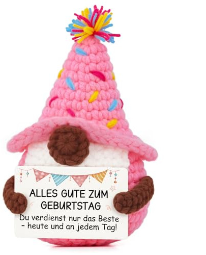 Geburtstagsgeschenk für Frauen, Geschenk Freundin Geburtstag, Pocket Hug Handgemachte Wichtel mit Energiekarte, Weihnachten, Happy Birthday Geschenke für Beste Freundin Frau, Alles Gute zum Geburtstag