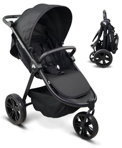 Mobiclinic® kids, 3-rad-kinderwagen, Agnes, Geländereifen, Einhandlenker, 5-punkt-gurtsystem, Rückentasche, Sportlicher stil, Ein-klick-faltmechanismus, Xxl-korb, Bis zu 22 kg