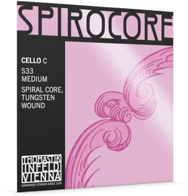 Thomastik Einzelsaite für Cello 4/4 Spirocore - C-Saite Spiralseilkern, Wolfram umsponnen, mittel