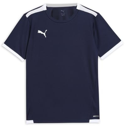 PUMA Unisex Kinder Teamliga Jersey Jr Shirt, Peacoat-puma White, 140 EU