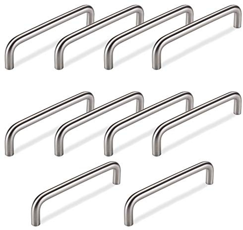 10 x SO-TECH® Bügelgriffe BG03e ECHT EDELSTAHL massiv Ø 10 mm/BA 128 mm/Möbelgriffe Schrankgriffe