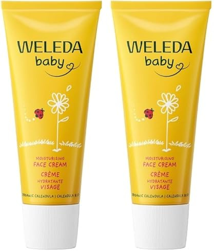 WELEDA Bio Baby Calendula Gesichtscreme - Naturkosmetik Feuchtigkeitscreme mit Mandelöl & Bienenwachs zur Pflege von trockener Haut. Natürliche Gesichtspflege Creme für Babys & Kinder (1x 50ml)