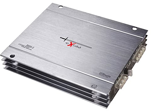 Excalibur X600.2 - Auto Verstärker 2 Kanal - 2X 600 Watt Mosfet HiFi KFZ Endstufe mit Bass-Boost - 1200 Watt Maximum - 2 Ohm Variable Frequenzweiche.