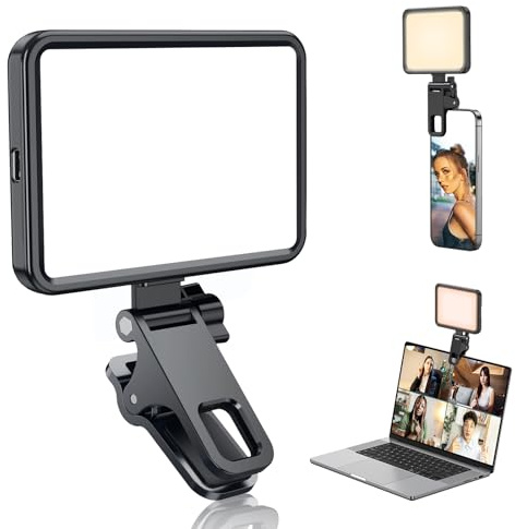 Wiederaufladbares weiches Selfie-Licht für Telefon, Kamera, Laptop, 3000 mAh tragbares LED-Licht für Bilder, Telefon-Lichtclip für Selfie, Vlog, TikTok, Make-up, Videokonferenz