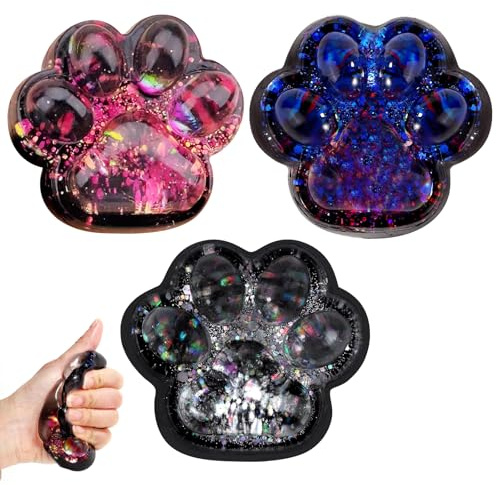 3 Stück Cat Paw Squishy, Squishy Pfote, Katzenpfoten Squishy, Süße Weiche Katzenpfoten Quetschspielzeuge, Squishy Katze Pfote, Cat Paw Squeeze Toy, Stressabbau Fidget Toys für Kinder und Erwachsene