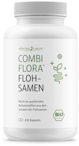 Bio-Flohsamenschalen - 240 Kapseln - 3600 mg Flohsamenschalen pro Tag - Psyllium husk - Vegan - Indische Flohsamenschalen hochdosiert - Ohne Zusatzstoffe
