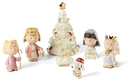 Lenox Peanuts Weihnachtsfiguren, 7-teilig, Mehrfarbig