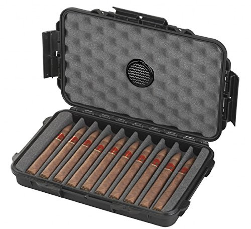 mc-cases ® Hochwertiger und Exklusiver Reisehumidor für Zigarren - Wasserdicht - Staubdicht - Aus robuster Hartschale - Made in Germany (10 Zigarren)