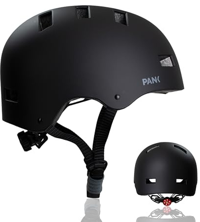 Pank Fahrradhelm für Erwachsene Helm Fahrrad mit Licht und Extra Polster für Damen und Herren Skaterhelm E-Scooter Helm Urban Radhelm Größe verstellbar