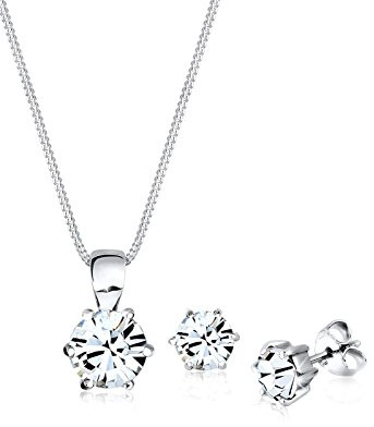 Elli Damen-Schmuck-Set Basic mit Kristallen aus 925er Sterlingsilber