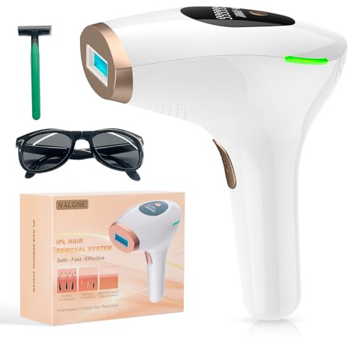 NALONE IPL Geräte Haarentfernung, Haarentfernung Laser 999.999 Lichtimpulse Damen/Herren, 1200NM Wellenlänge, Zwei Mod, Hoch Energiestufen Schmerzlos Haarentfernung für Ganzkörper