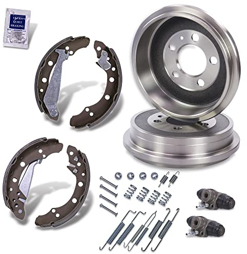 BESTPRICE Bremsensatz Hinterachse inkl. 2x Bremstrommel 4x Bremsbacken mit Montagesatz 2x Radbremszylinder (Aluminium) Kompatibel mit SEAT CORDOBA (6L2), IBIZA III (6L1), SKODA FABIA 1 (6Y2)(6Y5)(6Y3)