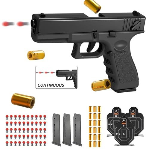 Spielzeug Pistole,Schaumstoff Soft Bullet Gun,Soft Bullet Toy Gun Pistole,Dauerfeuer Spielzeugpistole,mit Automatischem Auswurf,Blaster Toy Gun für Geburtstagsgeschenk