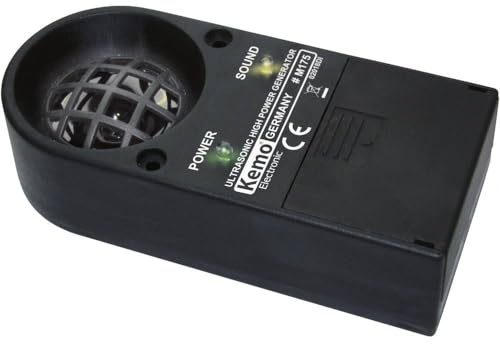 Kemo M175 Tiervertreiber Ultraschall Leistungsstark. Erzeugt sehr laute, sirenenartig pulsierende, aggressive Ultraschalltöne. Vertreibt Nagetiere, Insekten, Wild + Vögel. Mit LED-Anzeigen